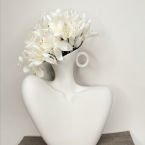 Woman Vase | White Ceramic Body Vase